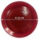 Bandeja Redonda de Plástico PS Lux Rojo Translúcido Reutilizable 25cm (1 Uds)