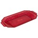 Bandeja de Plástico PS Lux Rojo Translúcido Reutilizable 28x14,5cm (1 Uds)
