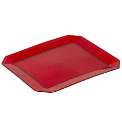 Bandeja de Plástico PS Lux Rojo Translúcido Reutilizable 28x23cm (1 Ud)