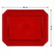 Bandeja de Plástico PS Lux Rojo Translúcido Reutilizable 28x23cm (1 Ud)