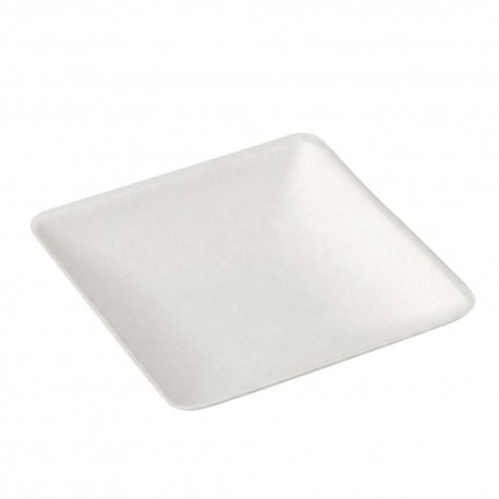 Mini Platos Biodegradables Degustación Cuadrados 6,5x6,5cm (1.000 Uds)