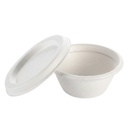 Salseras con Tapa Biodegradables Caña Azúcar 60ml (500 Uds)