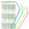 Pajitas Flexibles Biodegradables PLA Enfundadas Colores Ø5mm x 21cm (6.000 Uds)