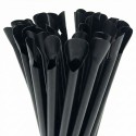 Pajitas con Cucharita Biodegradables PLA Negras Ø6mm x 20cm (6.000 Uds)