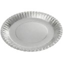 Platos de Cartón Plateados 23cm (10 Uds)