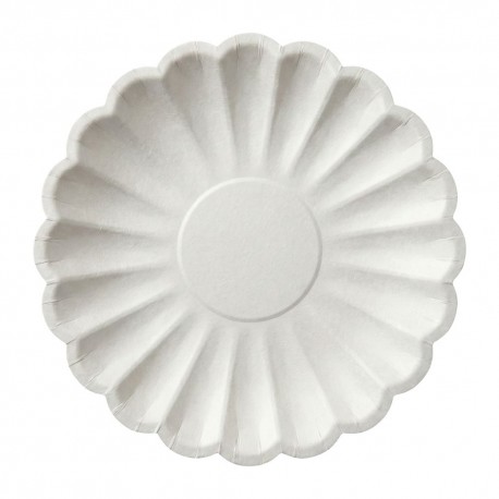 Platos de Cartón Elegantes Blanco Nacar 18cm (8 Uds)
