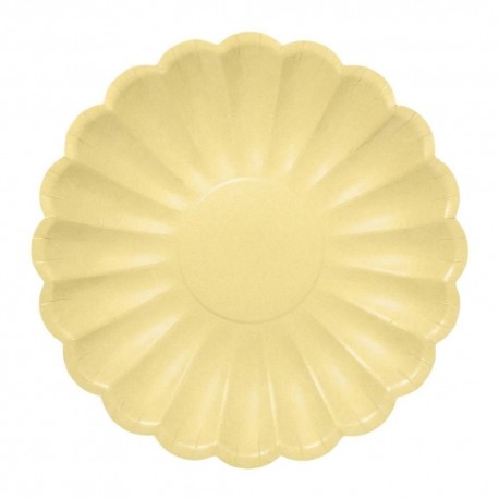 Platos de Cartón Elegantes Amarillo Pastel 18cm (8 Uds)