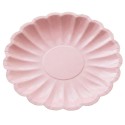 Platos de Cartón Elegantes Rosa Pastel 23cm (6 Uds)