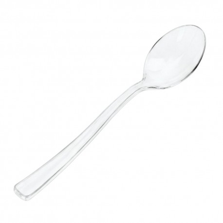 Cucharitas Lux de Plástico Transparentes 12,5cm (100 Uds)