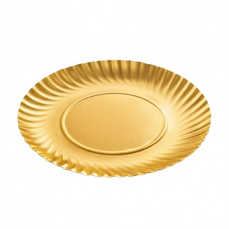 Bandejas de Cartón Doradas Redondas 23cm (100 Uds)