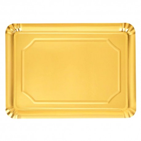 Bandejas de Cartón Doradas Rectangular 18x24cm (100 Uds)
