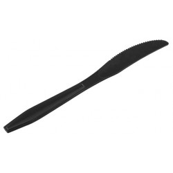 Cuchillos Luxe Plástico PS Negros 19,6cm (100 Uds)