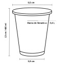 Vasos de Plástico PET 480ml Ø 9,5 cm (50 Uds)