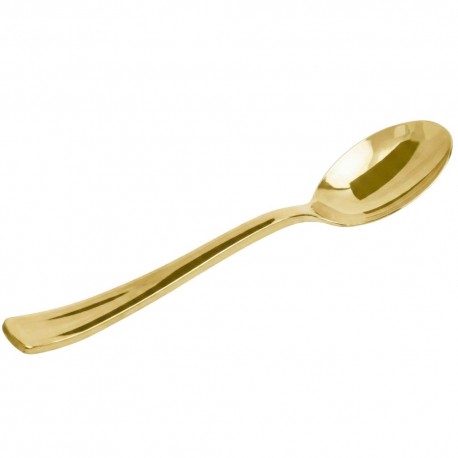 Cucharas de Plástico Metalizadas Doradas 17,2cm (6 Uds)