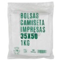 Bolsas de Plástico Asas Camiseta 35x50cm Recicladas y Reutilizables (65 Uds)