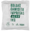 Bolsas de Plástico Asas Camiseta 42x53cm Recicladas y Reutilizables (50 Uds)
