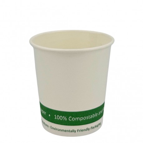 Vasos Biodegradables de Cartón Blanco "Friendly" 4Oz/120ml Ø6,2cm (50 Uds)