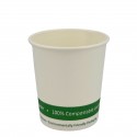Vasos Biodegradables de Cartón Blanco "Friendly" 4Oz/120ml Ø6,2cm (50 Uds)