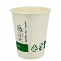 Vasos Biodegradables de Cartón Blanco "Friendly" 7Oz/200ml Ø7cm (50 Uds)
