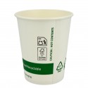 Vasos Biodegradables de Cartón Blanco "Friendly" 7Oz/200ml Ø7cm (50 Uds)