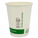 Vasos Biodegradables de Cartón Blanco "Friendly" 8Oz/240ml Ø8cm (50 Uds)
