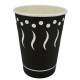 Vasos de Cartón Negro "Coffee" 12Oz/360ml Ø9cm (50 Uds)