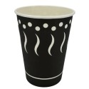 Vasos de Cartón Negro "Coffee" 12Oz/360ml Ø9cm (50 Uds)