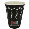 Vasos de Cartón Negro "Coffee" 12Oz/360ml Ø9cm (50 Uds)