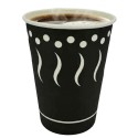 Vasos de Cartón Negro "Coffee" 12Oz/360ml Ø9cm (50 Uds)