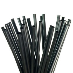 Pajitas Biodegradables PLA Negras Rectas Ø8mm x 15cm (250 Uds)