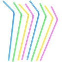 Pajitas Flexibles Biodegradables PLA Multicolores Ø5mm x 21cm (250 Uds)