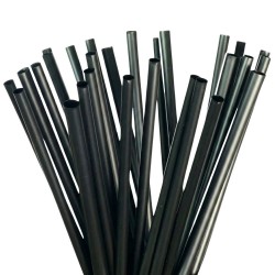 Pajitas Biodegradables PLA Negras Rectas Ø8mm x 23cm (4000 Uds)
