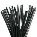 Pajitas de Plástico PP Reutilizables Negras Rectas Ø6mm x 20cm (500 Uds)