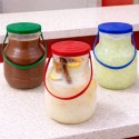 Lecheras de Plástico con Asa y Tapa 500 ml (100 Uds)