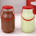 Lecheras de Plástico con Asa y Tapa 1000 ml (50 Uds)