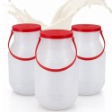 Lecheras de Plástico con Asa y Tapa 1000 ml (50 Uds)