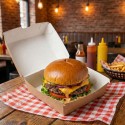 Cajas para Hamburguesas de Cartón Kraft 16x16x10cm (50 Uds)