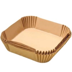 Papel para Freidora de Aire 20x20x4,5cm Kraft (50 Uds)