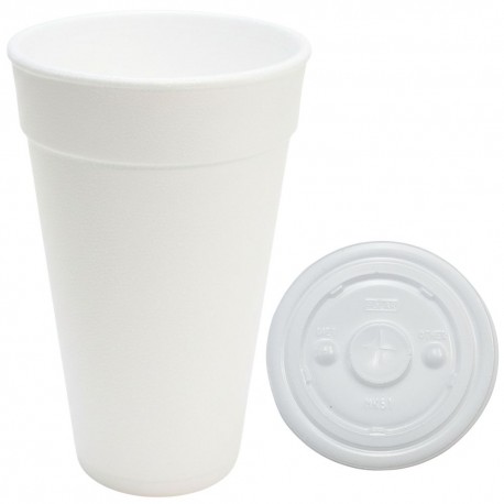 Vasos Térmicos Foam 340ml con Tapa Plana (100 Uds)