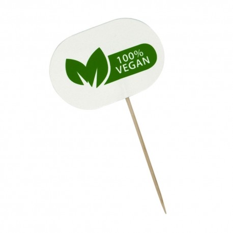 Pinchos Marcador "100% Vegan" 10cm (100 Uds)
