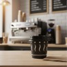 Vasos de Cartón Negro "Coffee" 120ml con Tapa Drink (50 Uds)