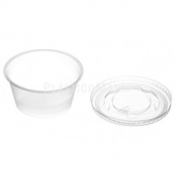 Salseras de Plástico Transparentes con Tapa 30ml (50 Uds)