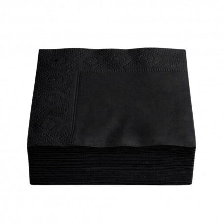 Servilletas Papel Cocktail 20 x 20 cm Negras 2 Capas