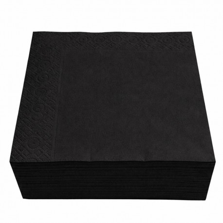 Servilletas de Papel 33x33cm Negras 2 Capas (50 Uds)