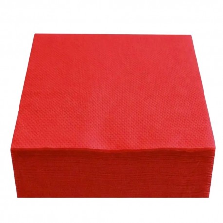 Servilletas de Papel Punta Punta 33x33cm Rojas (50 Uds)