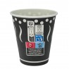 Vasos de Cartón Negros "Coffee" 200ml con Tapa Drink (50 Uds)