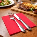Servilletas de Papel Punta Punta 40x40cm Rojas (50 Uds)