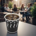 Vasos de Cartón Negro "Coffee" 8Oz/240ml Ø8cm (50 Uds)