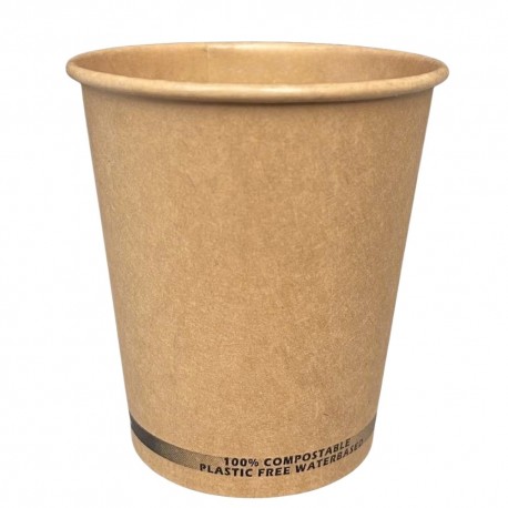 Vasos Biodegradables de Cartón Kraft 240ml Ø8cm (50 Uds)