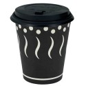 Vasos de Cartón "Coffee" Negro 240ml con Tapa Drink (50 Uds)